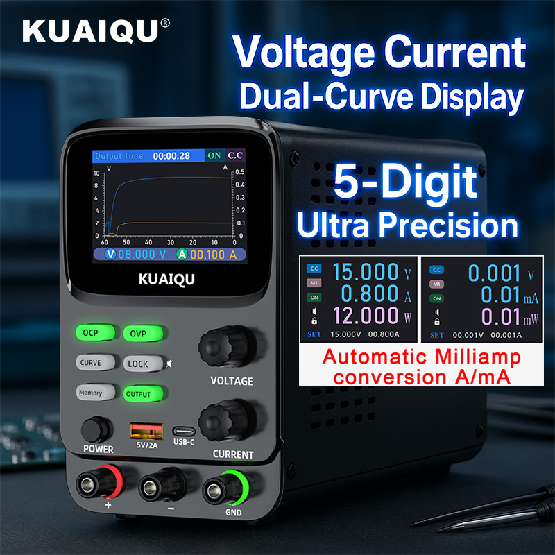 High Precision Dc Power Supply 30V 10A - KUAIQU 5-Digit Ultra Precision Adjustable Power